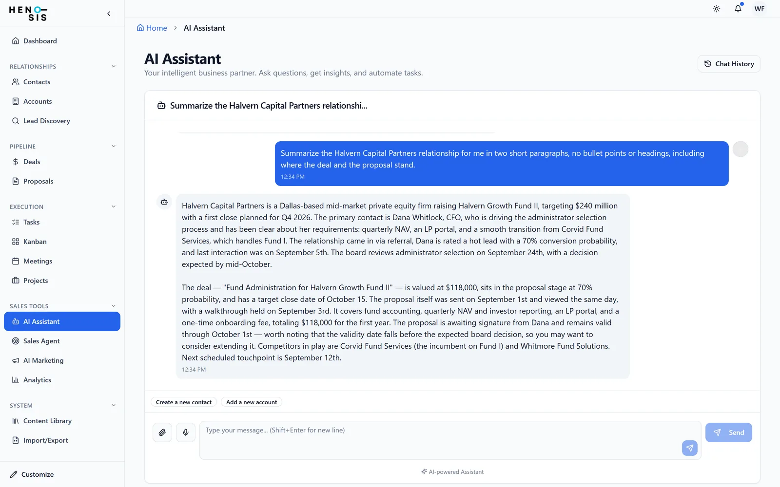 Ask your CRM a question.