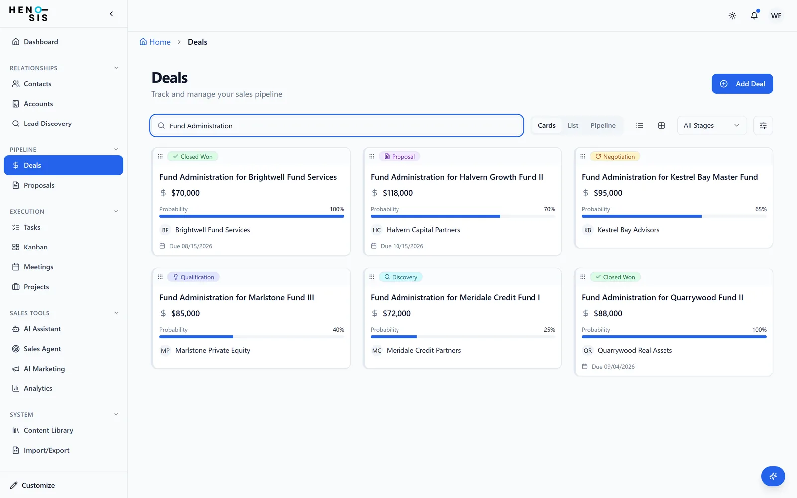 Your whole pipeline in one view.